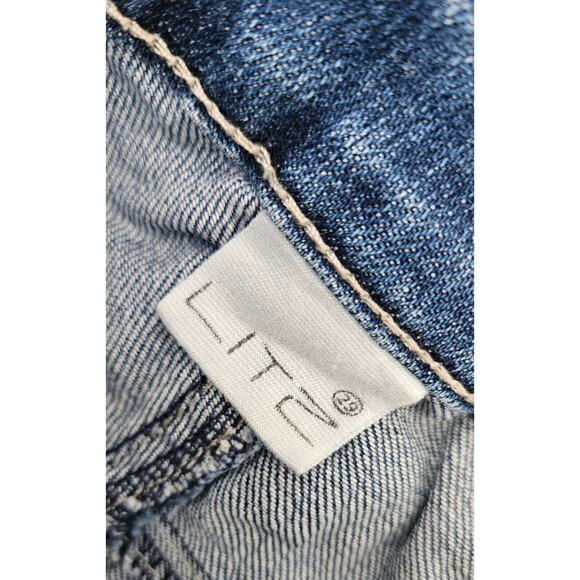 Vtg Y2K Litz Jeans 29 Extreme Distressed Glitzy Metallic Sequin Straight Leg - Picture 6 of 12